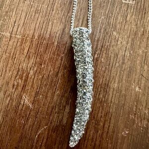 Silver Keychain with Black Key